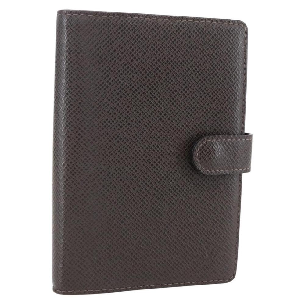 LOUIS VUITTON Taiga Agenda PM Day Planner Cover Grizzly R20434 LV Auth BA8378